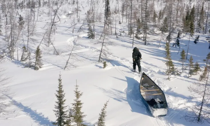 Canoe in the Snow
