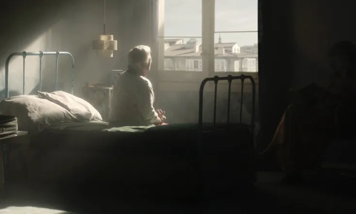 Portrait of White Woman with Grey Hair and Wrinkles